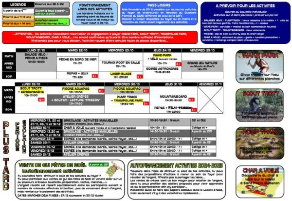 Programme des activités